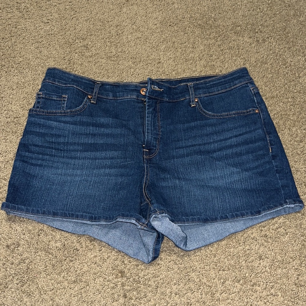 Blue denim shorts